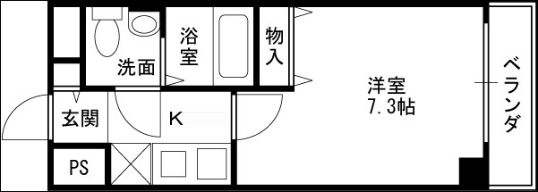 セイワパレス堂島シティ-1K(80104855)の間取り図