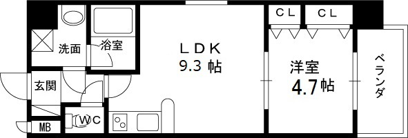 アーバネックス福島-1LDK(87470453)の間取り図