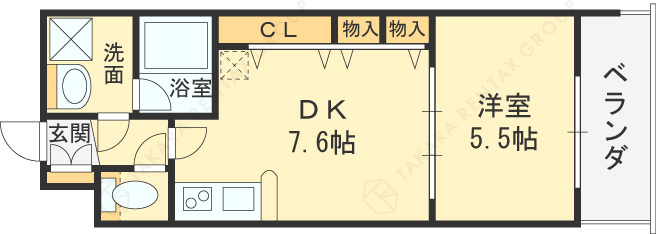 アーバネックス福島-1DK(87470531)の間取り図