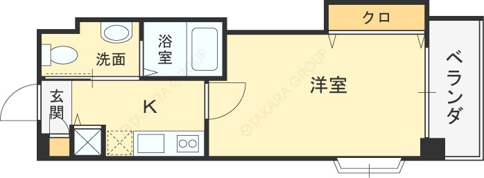 ラ・フォルム梅田ｎｏｒｔｈ-1K(88170600)の間取り図