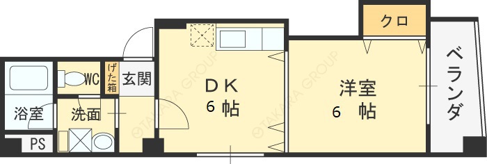 グレース中村-1DK(83304780)の間取り図