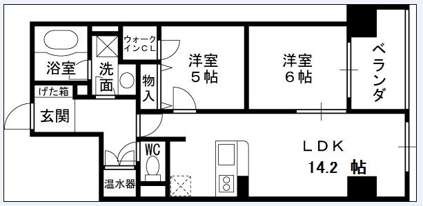 グレンパーク梅田北-2LDK(83325622)の間取り図