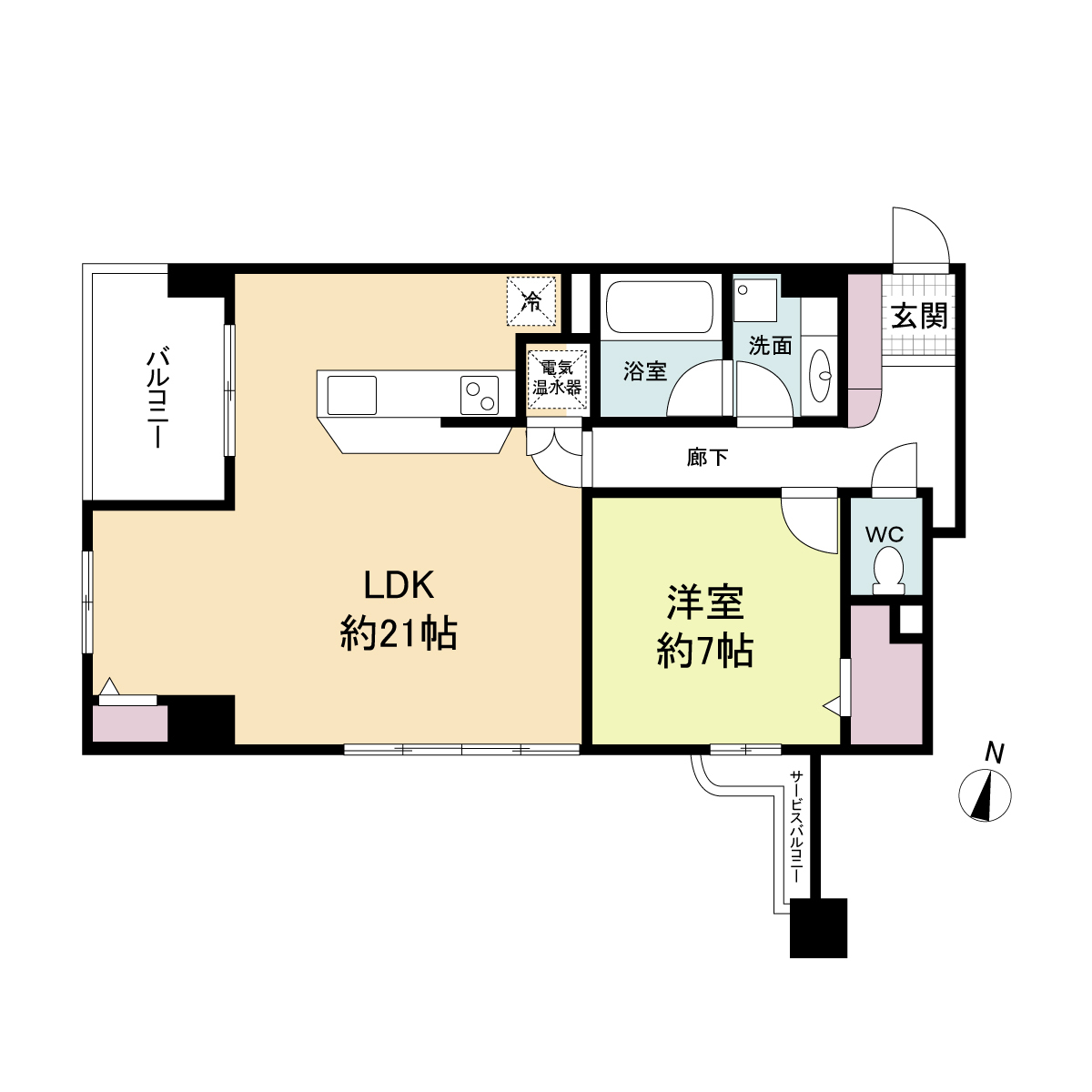 グレンパーク梅田北-1LDK(97318189)の間取り図