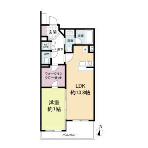 グレンパーク梅田北-1LDK(83325603)の間取り図