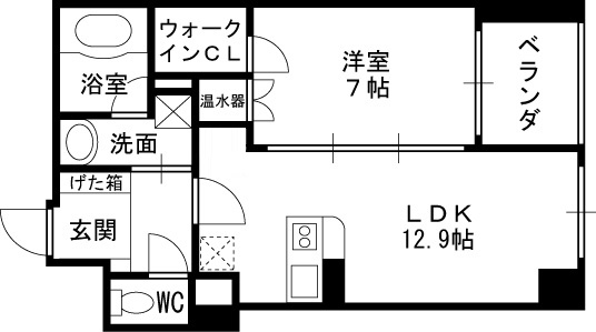 グレンパーク梅田北-1LDK(83325543)の間取り図