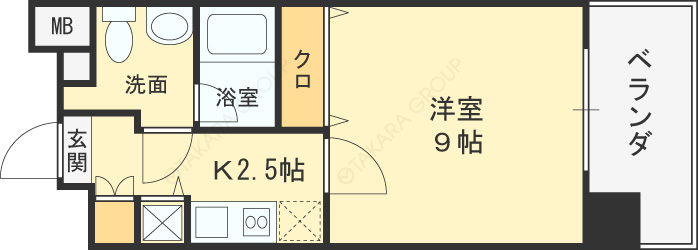 レジュールアッシュ福島-1K(88369067)の間取り図