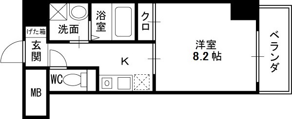 ドゥーエ本庄-1K(83322482)の間取り図