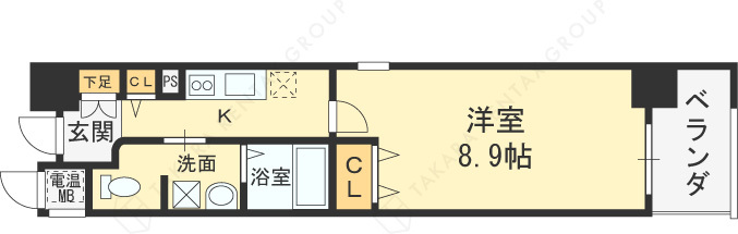 エスポルテ福島-1K(87440850)の間取り図