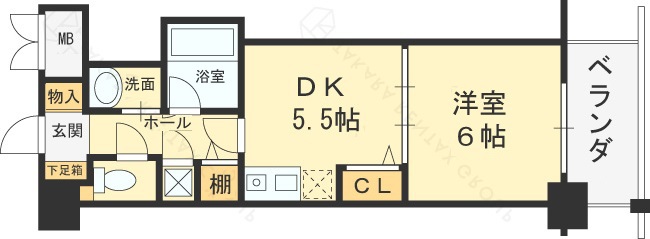 クリーデンス福島-1DK(105035164)の間取り図