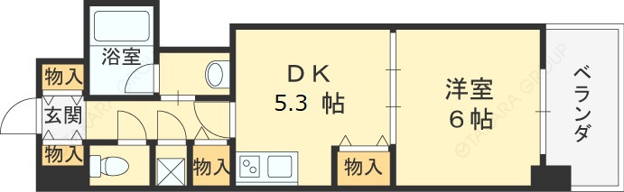 クリーデンス福島-1DK(105035143)の間取り図