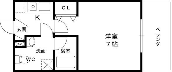 ＳＥＲＥＮｉＴＥ中津-1K(102965921)の間取り図