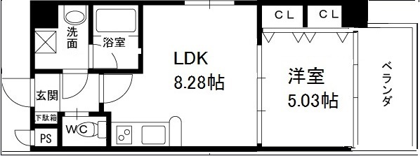 Ｃｈｏｅｉ６５　プレジオ中津-1LDK(98210919)の間取り図