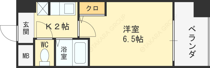 ＨＯＰＥ　ＣＩＴＹ天神橋-1K(87441134)の間取り図