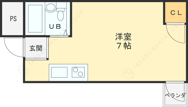 メゾンドール天神橋-1R(92510624)の間取り図