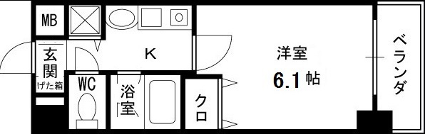 シャンティ千歳-1K(88217168)の間取り図