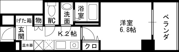 ＥＳ－Ｇｒａｎｄｅ　Ｍｉｎａｍｉｍｏｒｉｍａｃｈｉ-1K(91516578)の間取り図