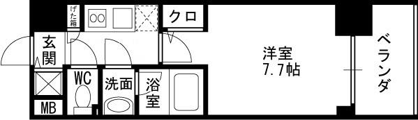 Ｓ－ＲＥＳＩＤＥＮＣＥ福島Ｌｕｘｅ-1K(101976811)の間取り図