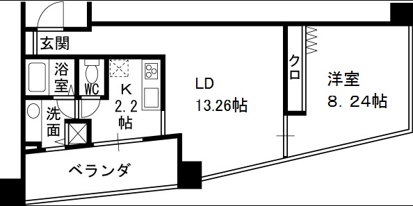 ザ・タワー大阪レジデンス-1LDK(87435430)の間取り図