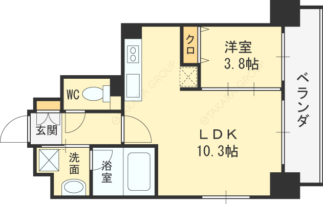 アーバネックス梅田西-1LDK(87674947)の間取り図