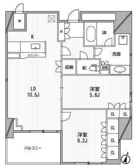 アーデンタワー福島ウエスト-2LDK(104939177)の間取り図