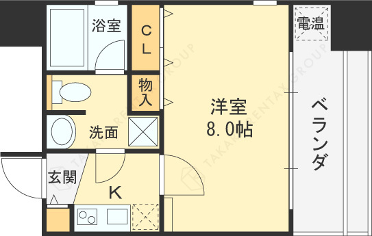 プロスペクト中之島-1K(102096745)の間取り図