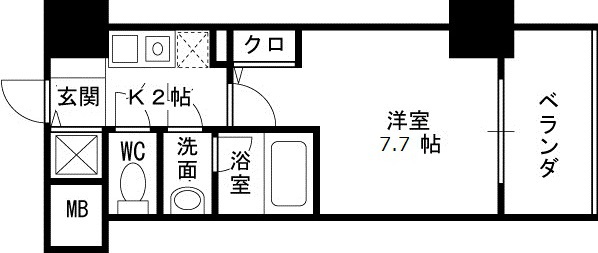 アルグラッド福島ＷＥＳＴ-1K(83317533)の間取り図