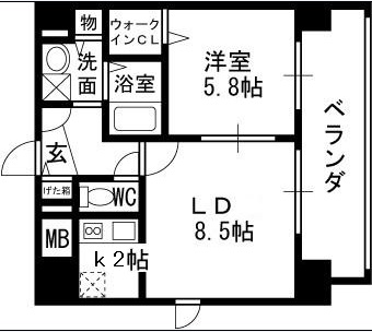 プリマクラッセ-1LDK(104965762)の間取り図