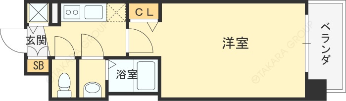 プレサンス梅田東アルファ-1K(104394121)の間取り図