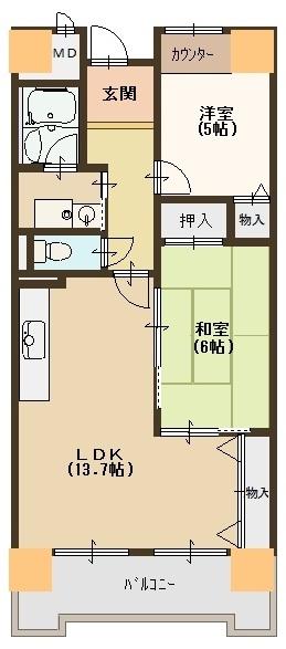 キオプラザ天満橋-2LDK(85874384)の間取り図