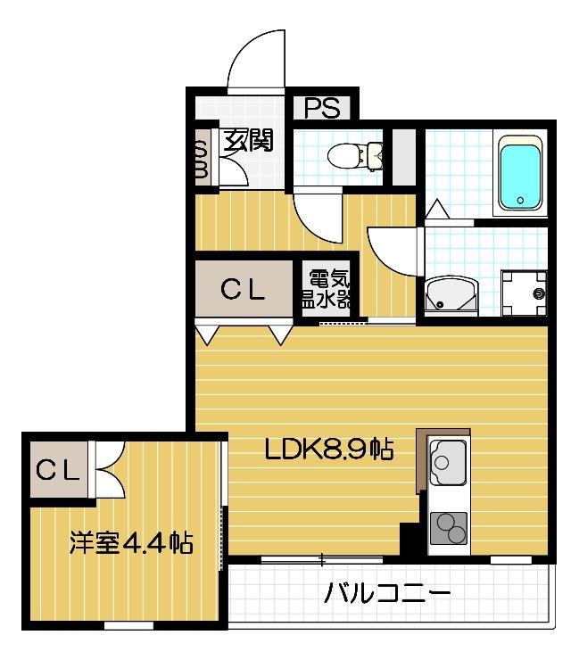 ボヌーリア-1LDK(87686651)の間取り図