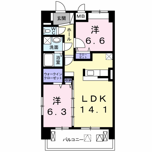 天神　戎　長柄-2LDK(78864858)の間取り図