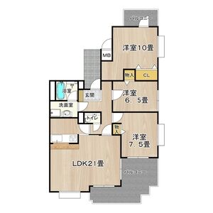 ビレッジアール大淀南-3LDK(81430975)の間取り図