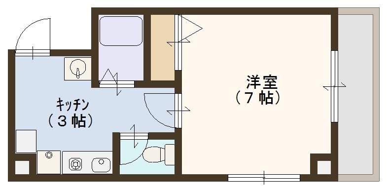 スタシオン梅田イースト-1K(102988370)の間取り図