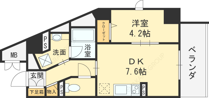 フォルテ福島-1DK(85831346)の間取り図