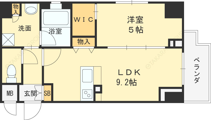 ジ　アドレス梅田-1LDK(93815216)の間取り図