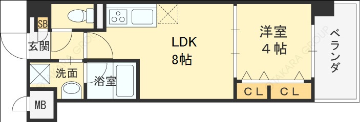 シャイニング福島離宮-1LDK(86126241)の間取り図