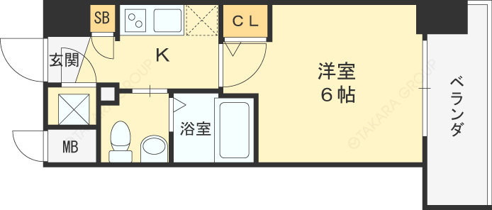 エスリード梅田グランノース-1K(104915328)の間取り図