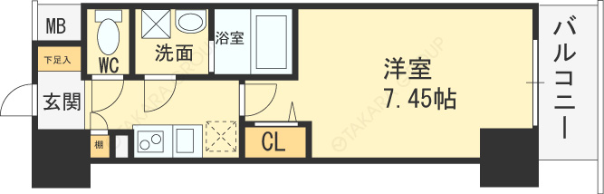 ＪＭＦレジデンス大阪福島（旧アクセリス大阪福島）-1K(87429322)の間取り図