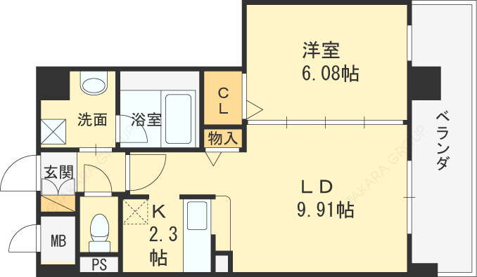 フラットライム-1LDK(85071981)の間取り図