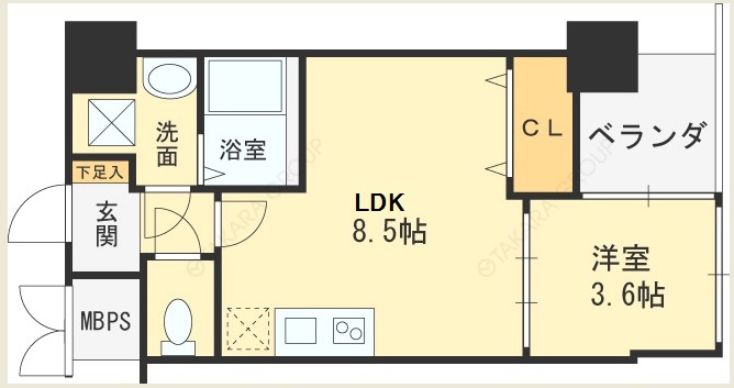 ＨＳ梅田ＥＡＳＴ-1LDK(93815680)の間取り図