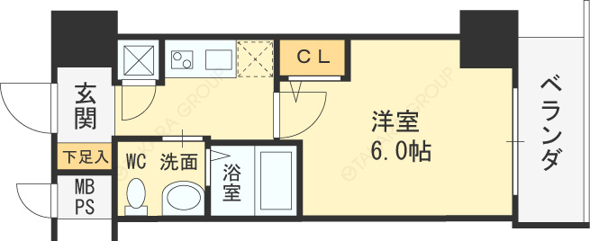 ＨＳ梅田ＥＡＳＴ-1K(93815535)の間取り図