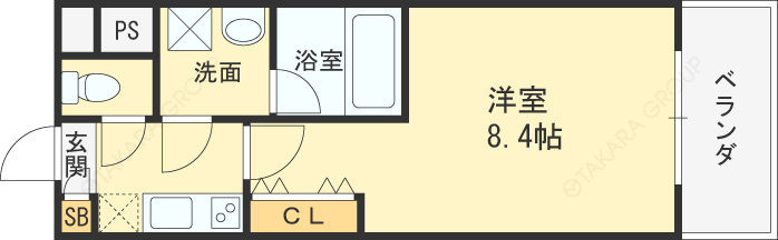 ＳーＦＯＲＴ福島Ｌｉｂｒｅ-1K(103281600)の間取り図