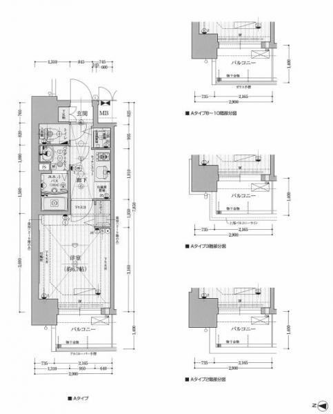 プレサンス天神橋ラ・デュアル-1K(99474486)の間取り図