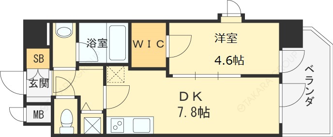 ＮＯＲＴＨ　ＶＩＬＬＡＧＥ　伍番館-1DK(87683505)の間取り図