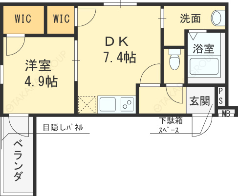 フジパレス福島Ⅰ番館-1DK(103293000)の間取り図