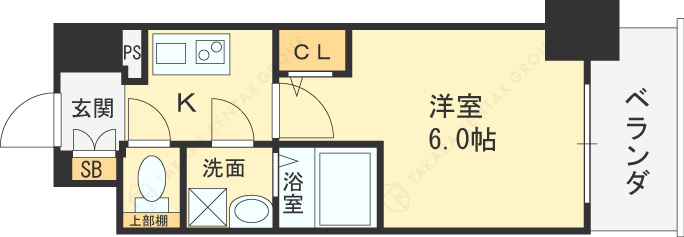 エスリード新福島-1K(92346952)の間取り図