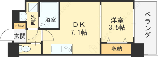 セレニテ福島カルム-1DK(87794062)の間取り図