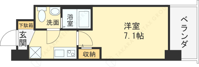 セレニテ福島カルム-1K(87793976)の間取り図