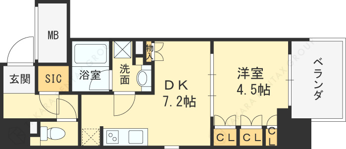 ザ・パークハビオ堂島-1DK(104769121)の間取り図