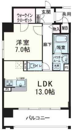 ＴＯＭＯＤＯＡＬ北梅田（トモドールキタウメダ）-1LDK(94638046)の間取り図